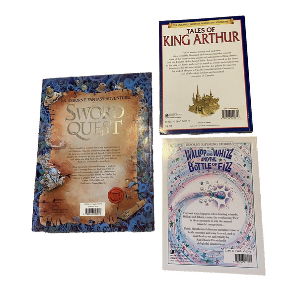 Usborne Books Set of 3 -Sword Quest -Tales of King Arthur -Wallop & Whizz & Fizz - Picture 2 of 9